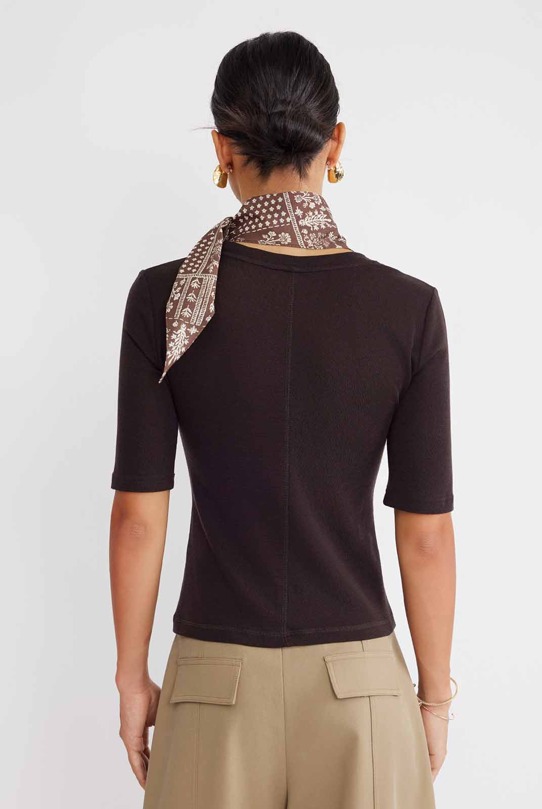 ASOBIO 100% Wool Cropped Knit T-Shirt & Scarf