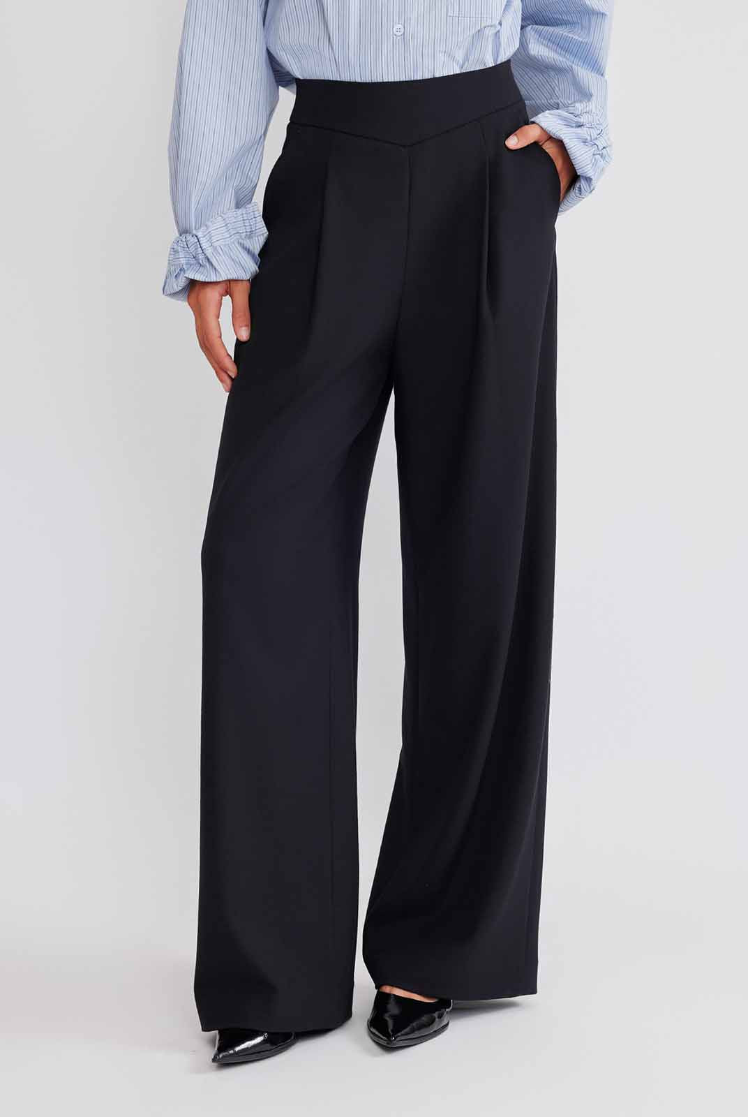 ASOBIO Wool Blend Pleated Trousers