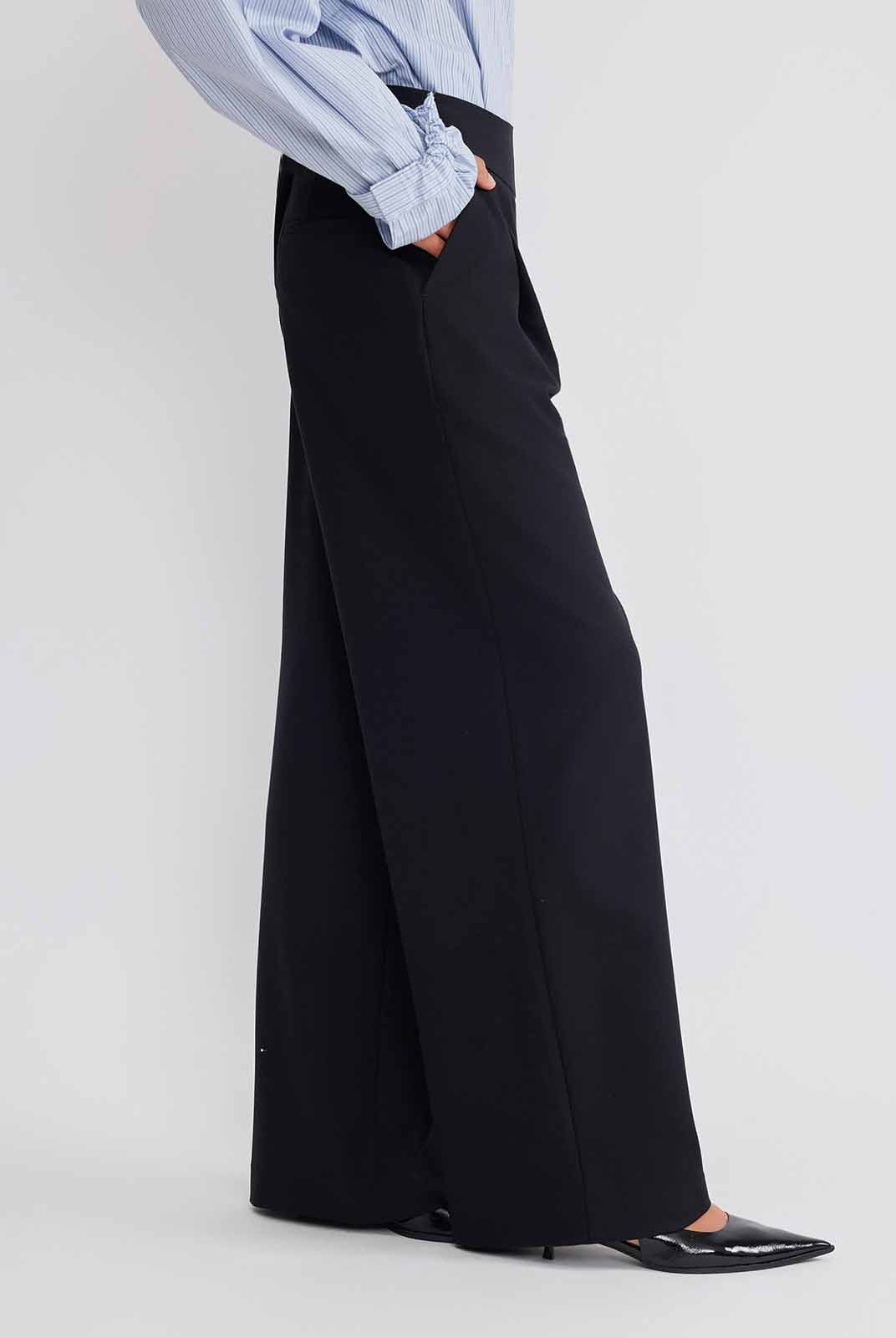 ASOBIO Wool Blend Pleated Trousers