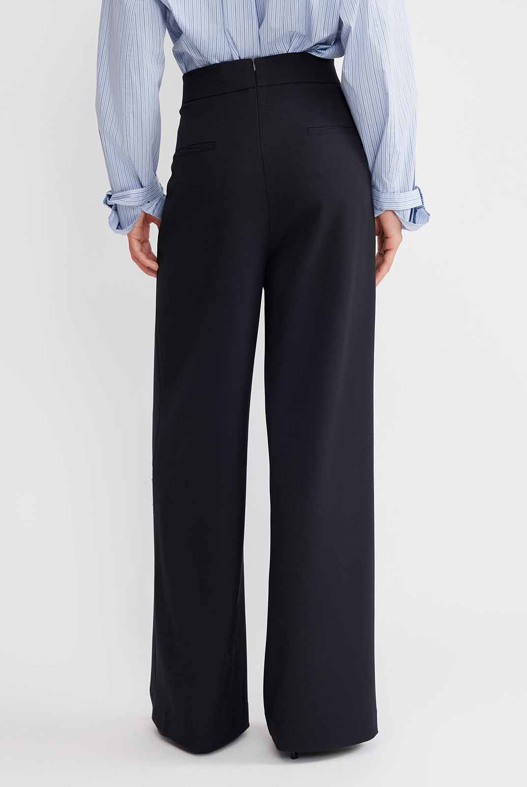 ASOBIO Wool Blend Pleated Trousers