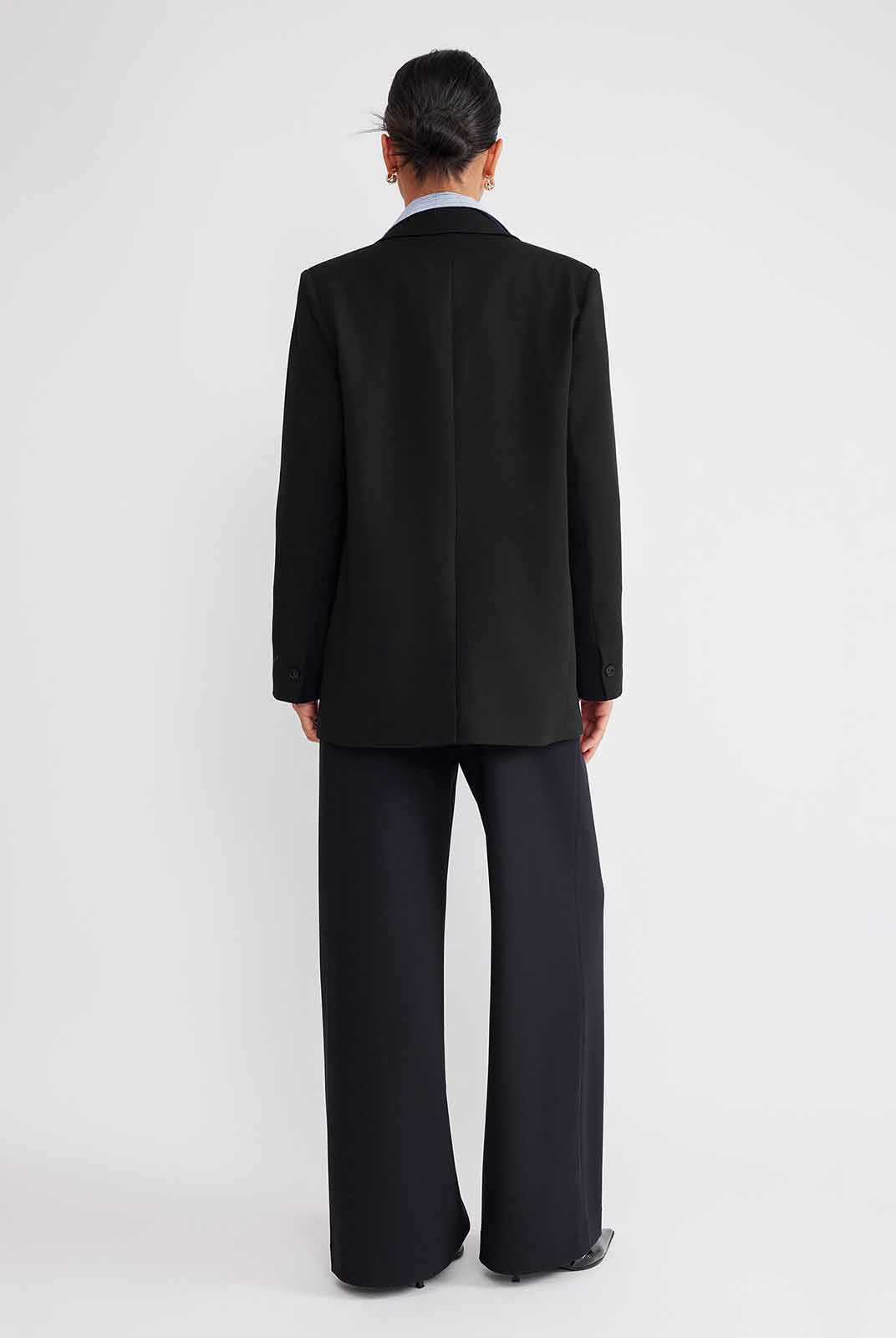 ASOBIO Wool Blend Belted Blazer