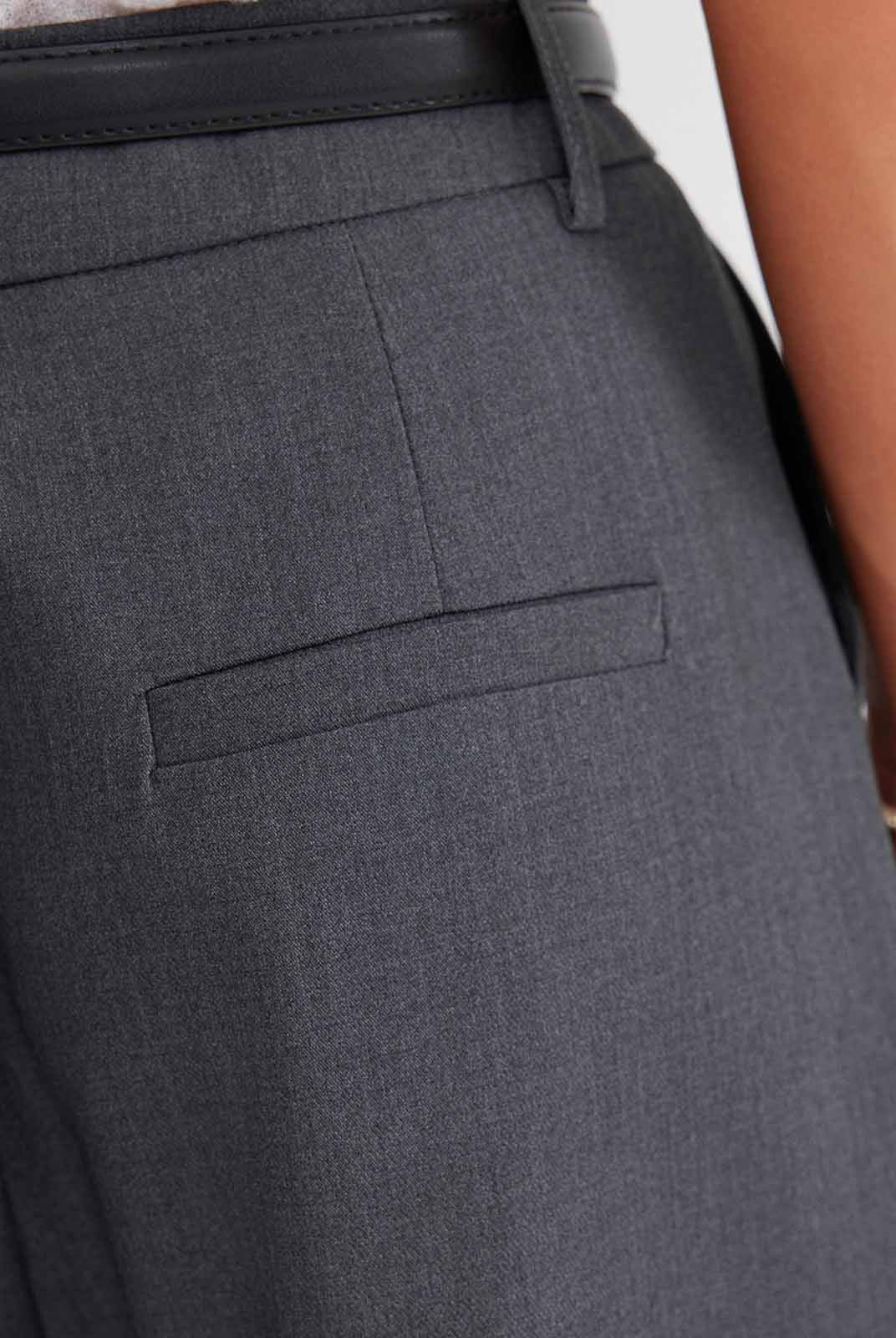 ASOBIO Wool Blend Barrel-Leg Pants