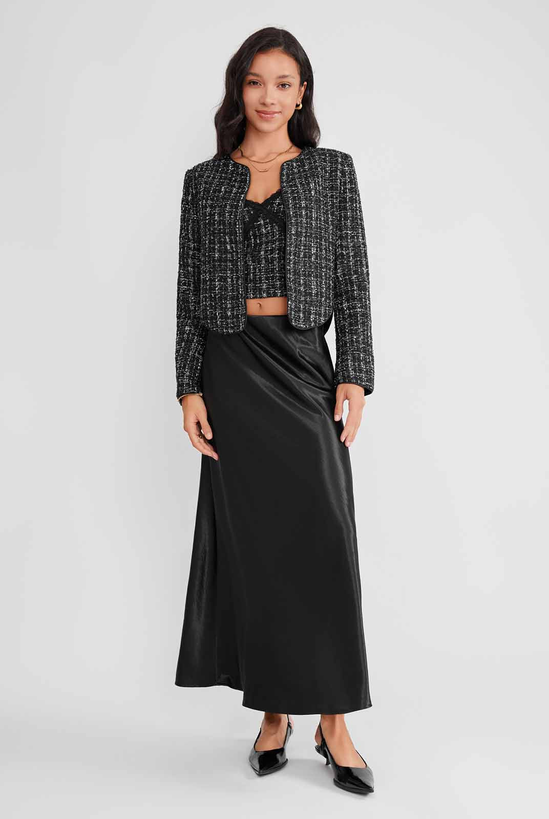 ASOBIO Satin Maxi Skirt
