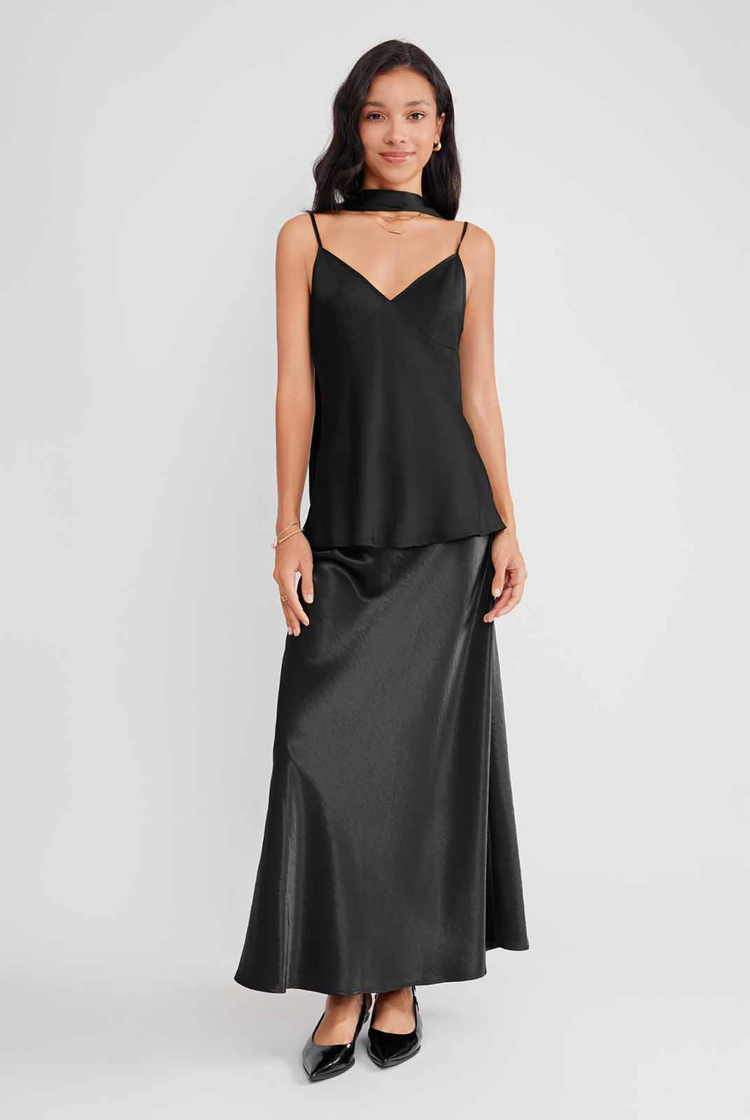 ASOBIO Satin Maxi Skirt