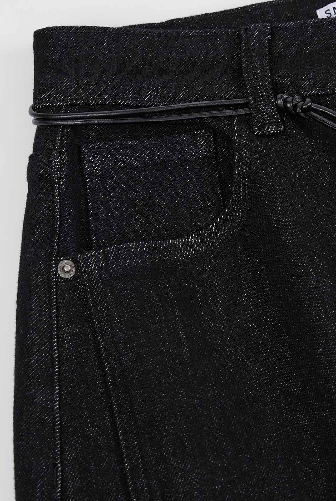 ASOBIO Stretch Denim Slit Midi Skirt