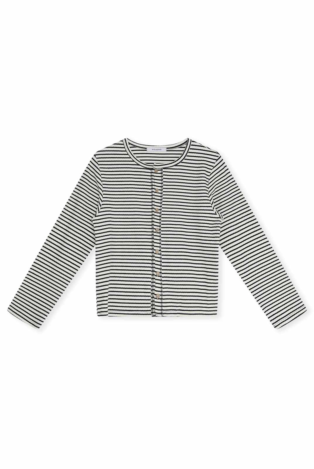 ASOBIO Striped Knit Cardigan