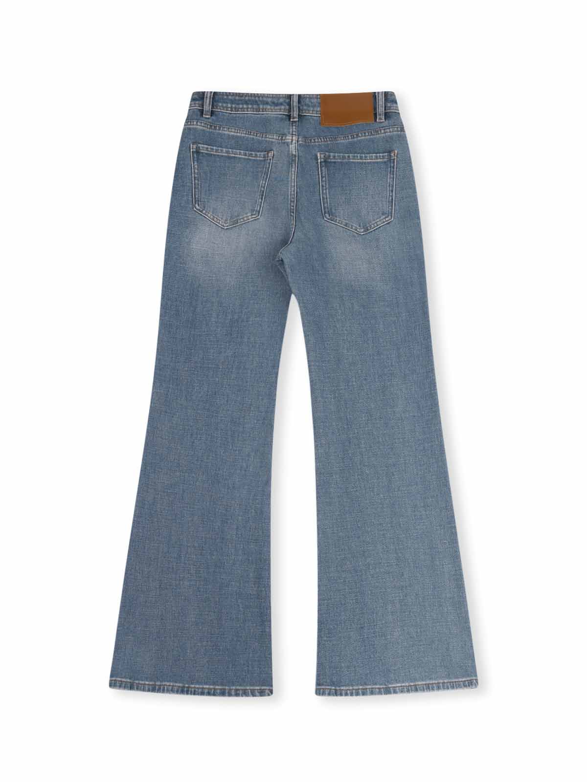 ASOBIO Mid-High Waist Flared Skinny Jeans