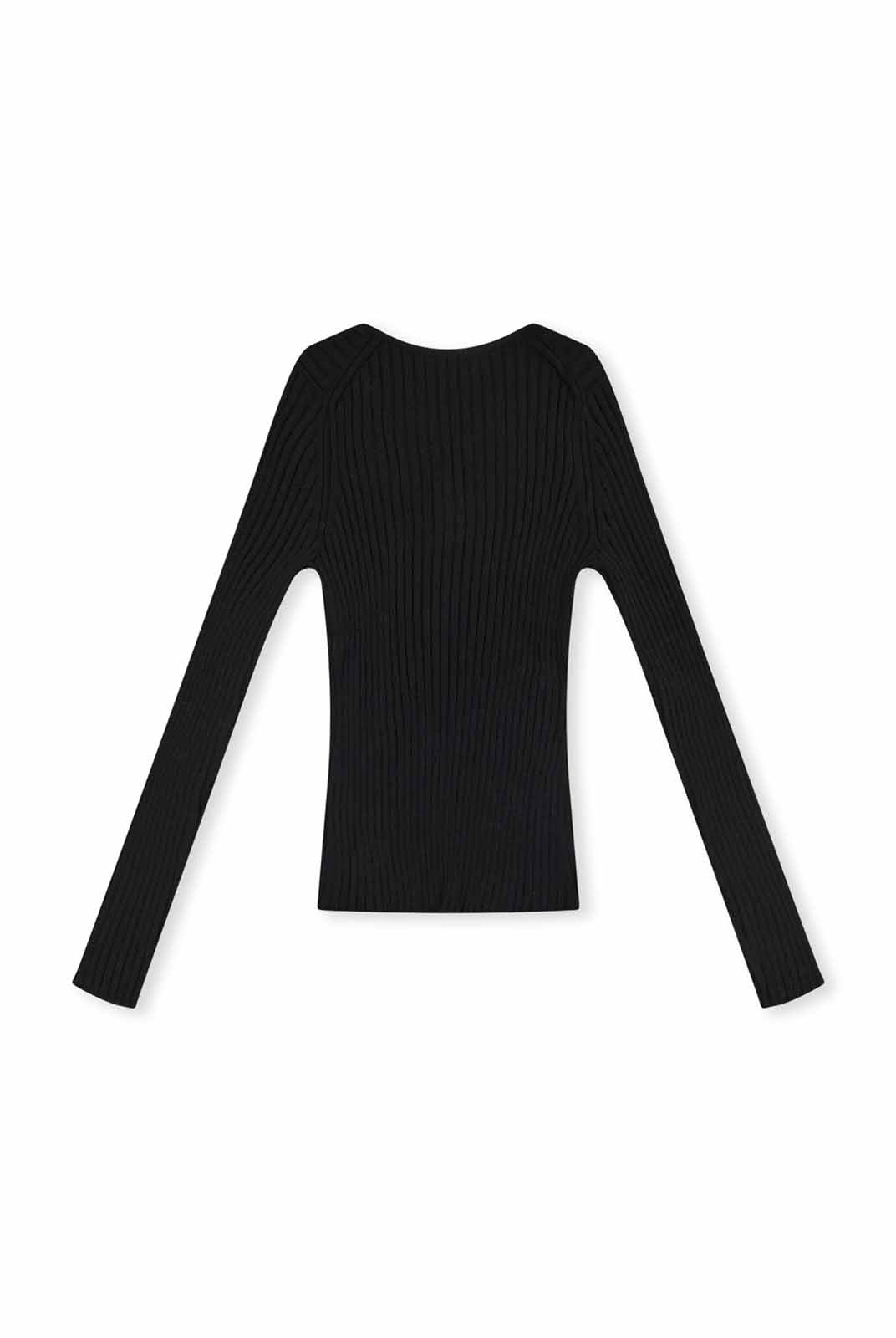 ASOBIO 100% Wool Ribbed V-Neck Pullover Sweater