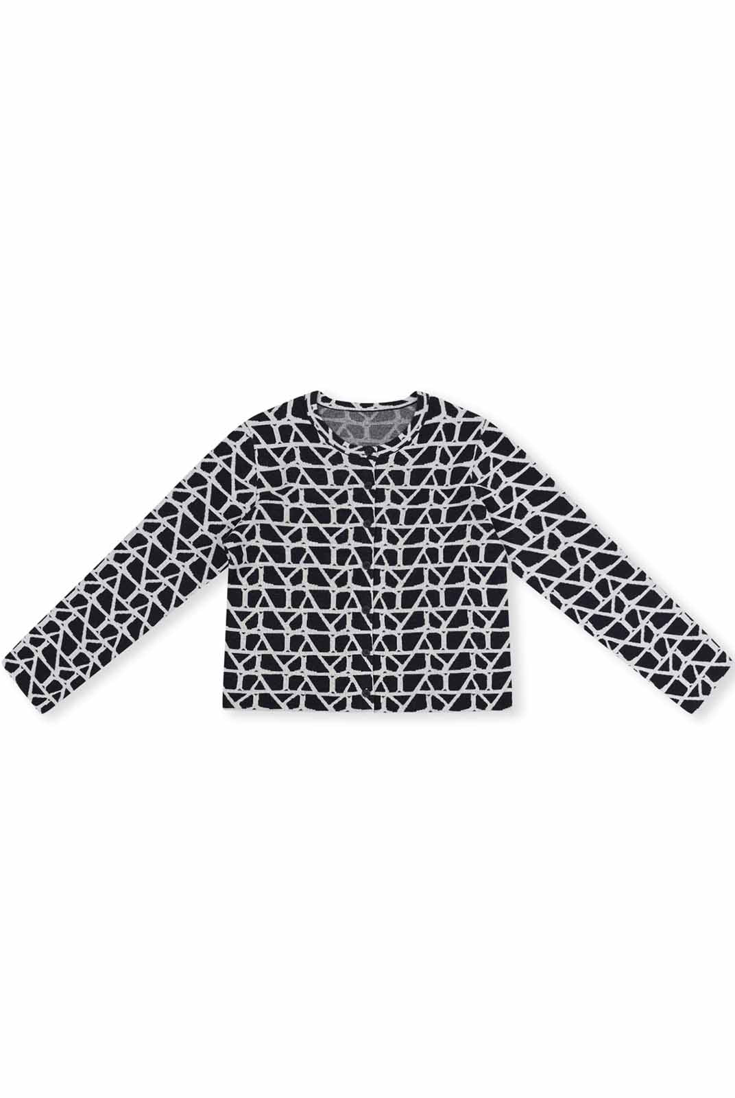 ASOBIO Wool Blend Textured Cardigan