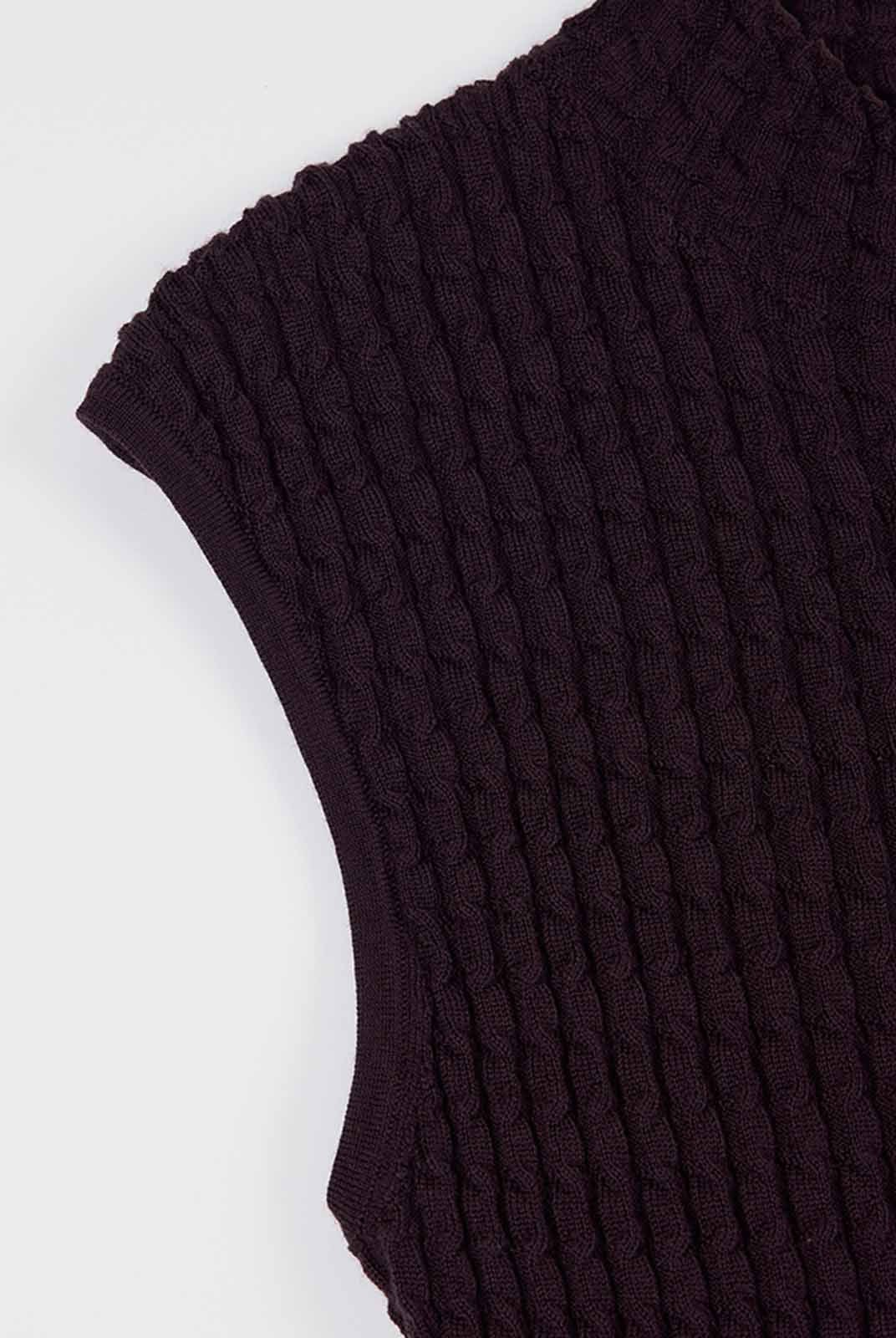 ASOBIO 100% Wool Textured Mockneck Top