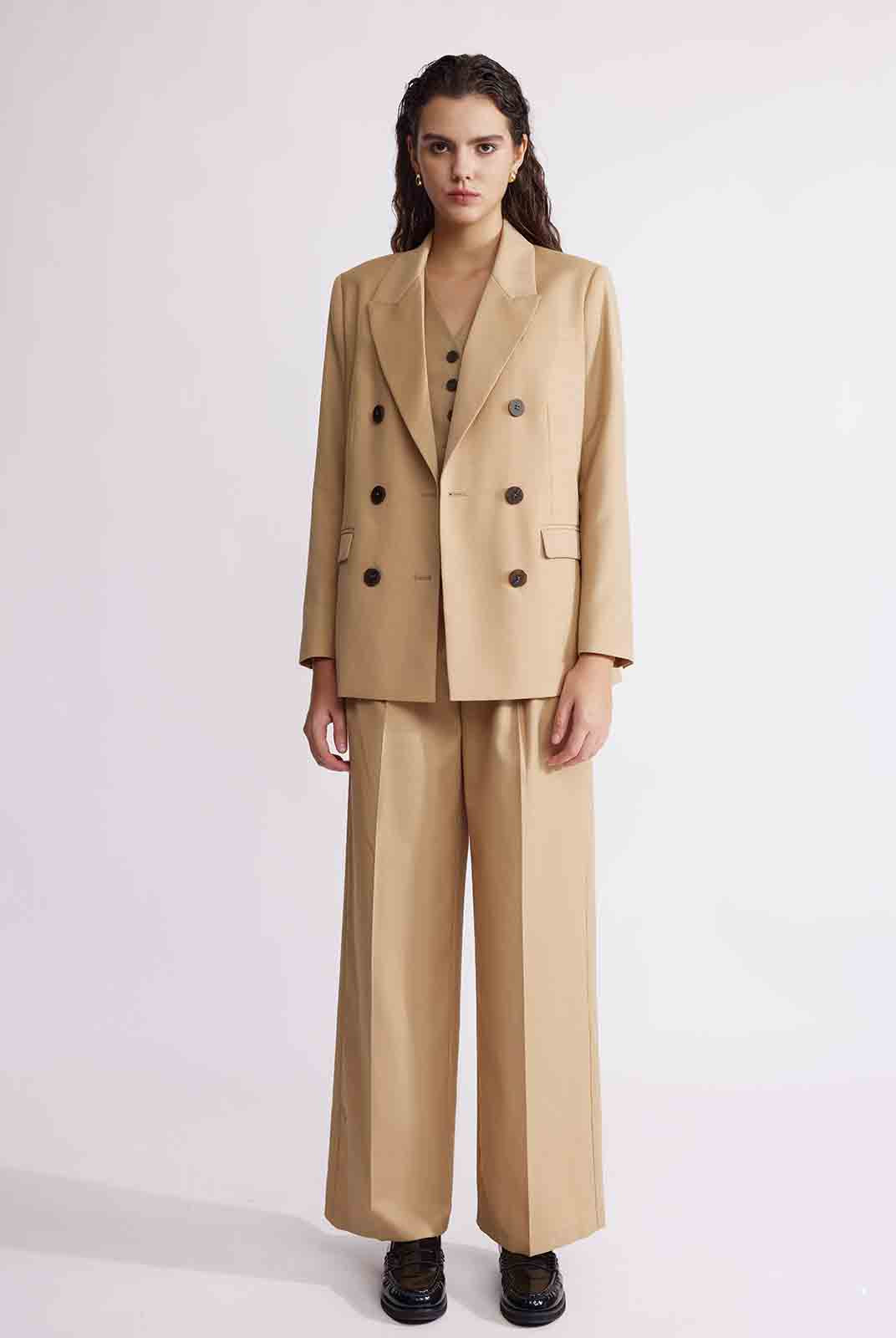 ASOBIO Slim Double-Breasted Blazer