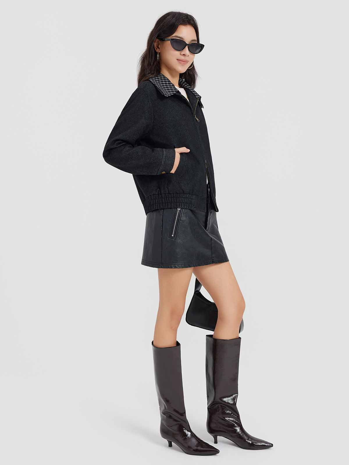 ASOBIO Wool-Blend Denim Trucker Jacket