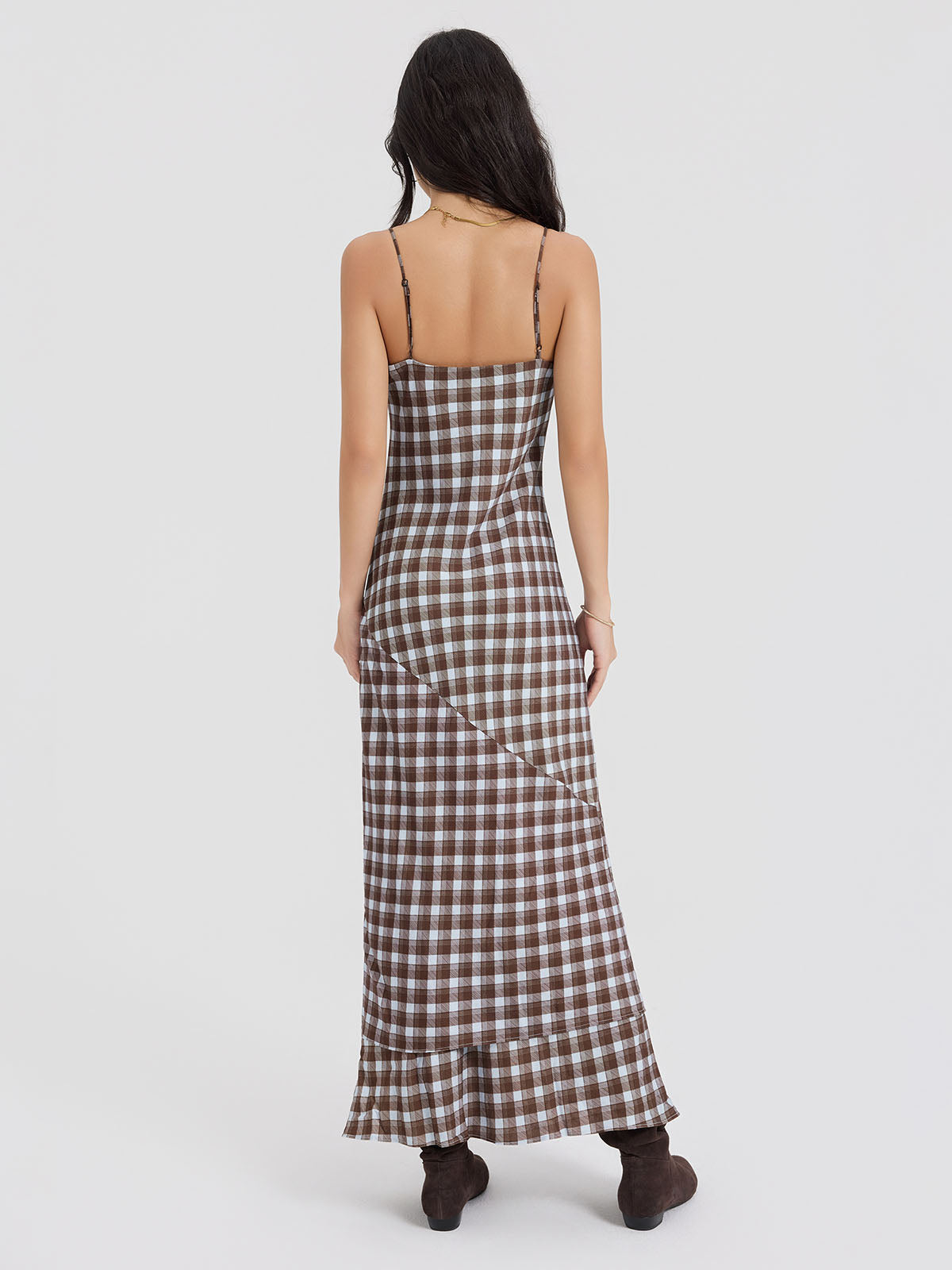 ASOBIO Printed Cami Trumpet Maxi Dress