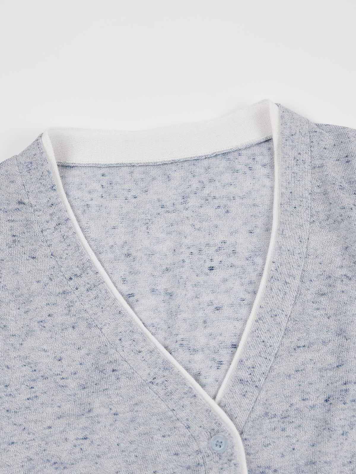 ASOBIO Contrast-Trim Button Cardigan