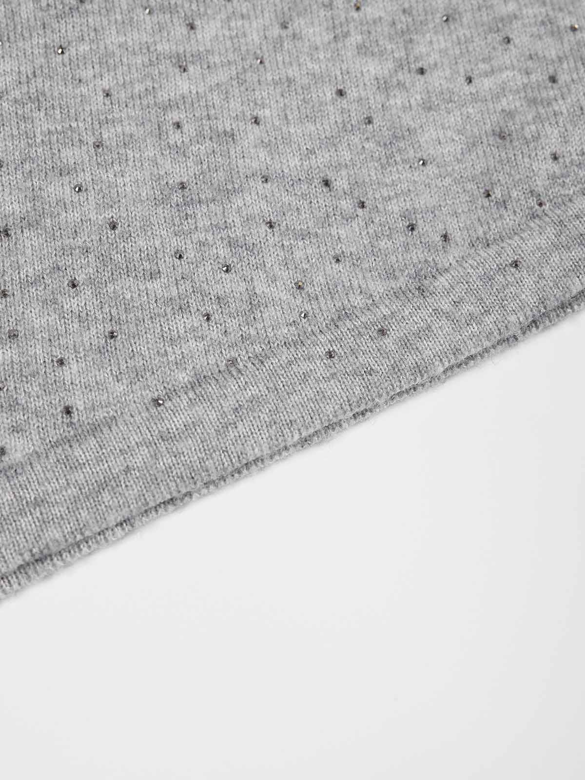 ASOBIO One-Shoulder Crystal Knit Sweater with Feather Cuffs