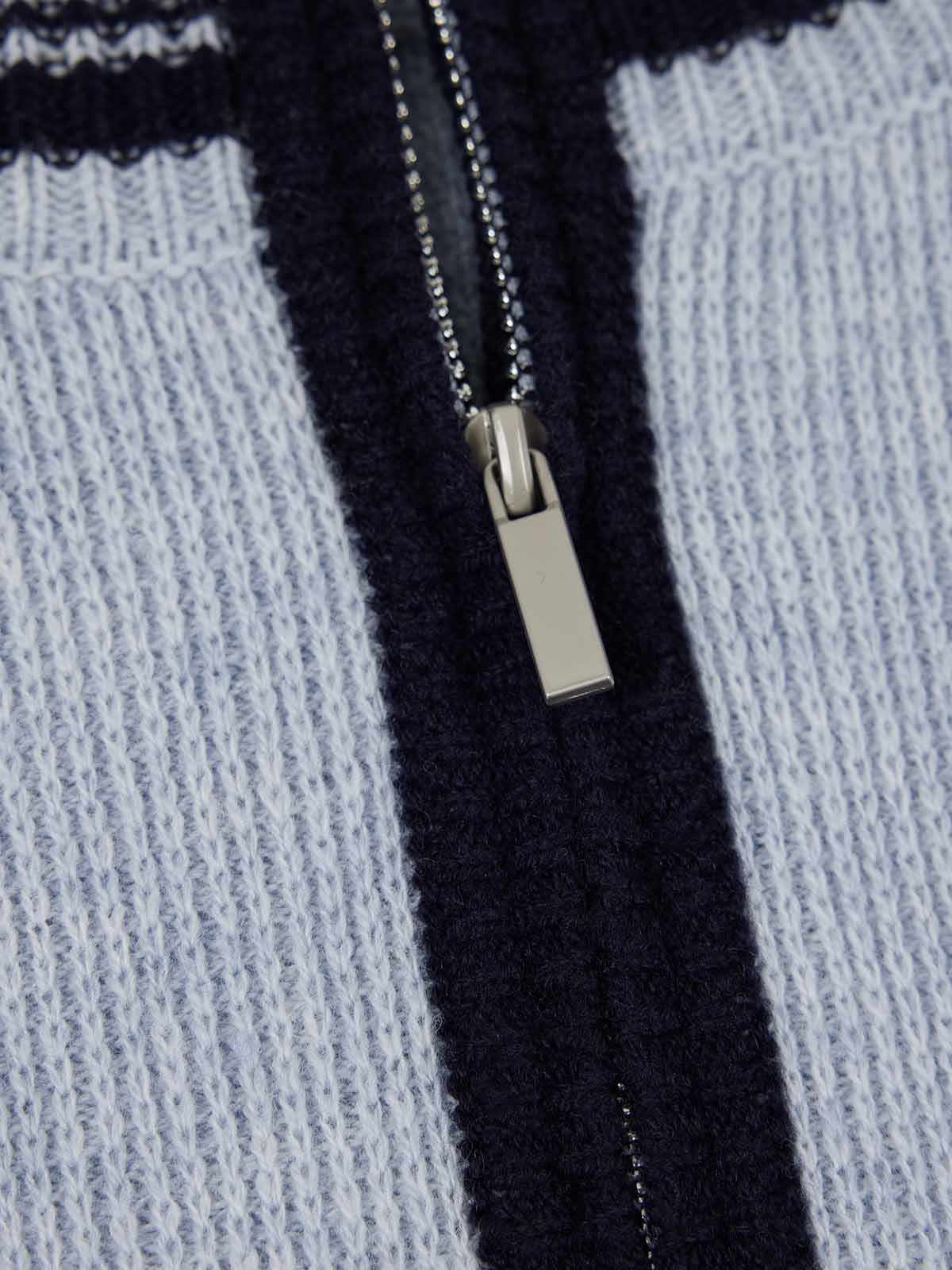 ASOBIO 100% Wool 1/2 Zip Mockneck Sweater