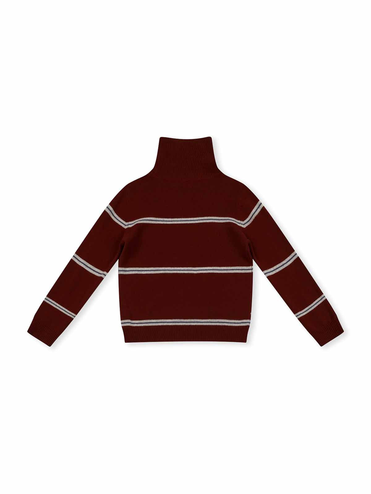 ASOBIO 100% Wool Striped Turtleneck Sweater