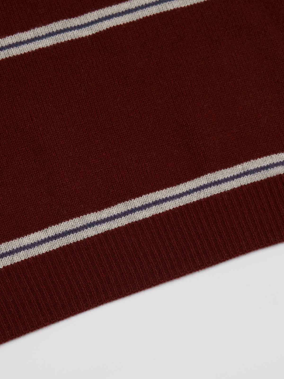 ASOBIO 100% Wool Striped Turtleneck Sweater