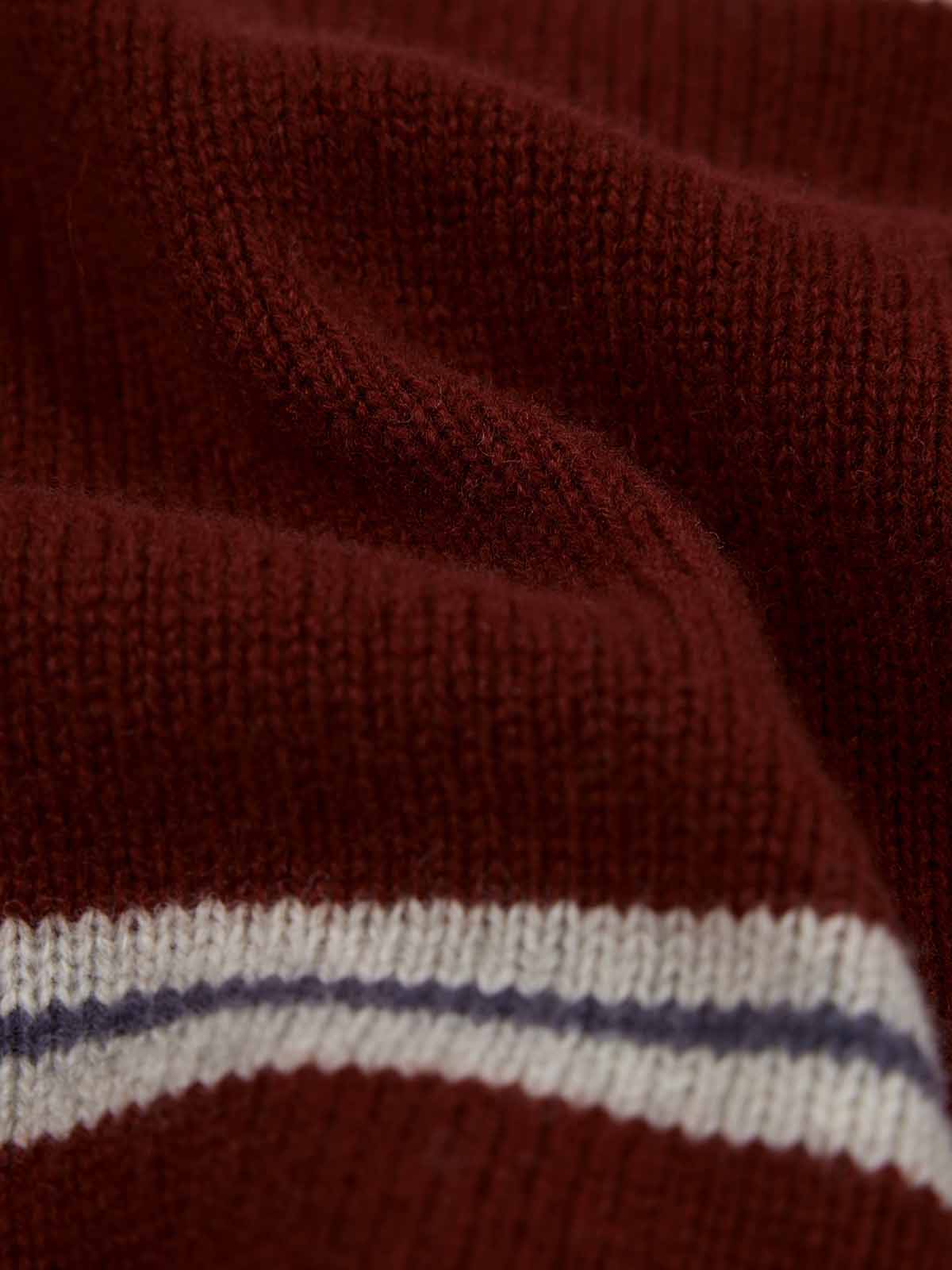 ASOBIO 100% Wool Striped Turtleneck Sweater