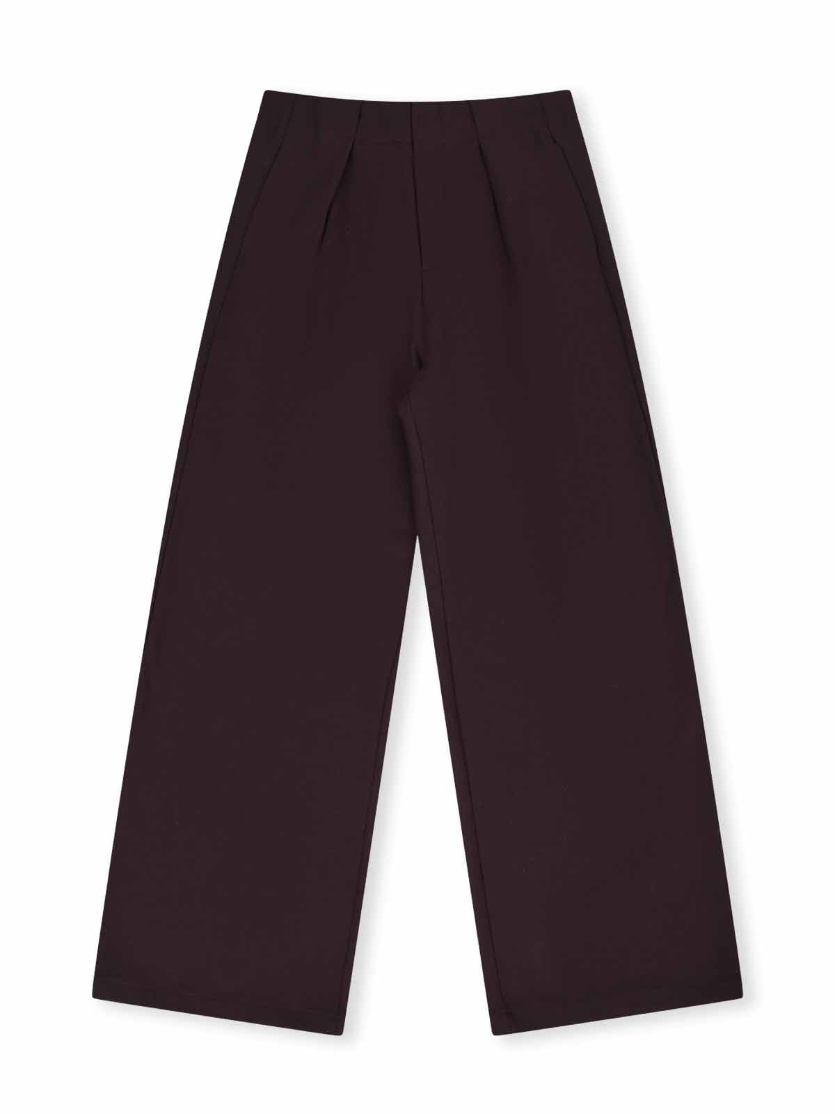 ASOBIO Wool-Blend Pleated Wide-Leg Pant
