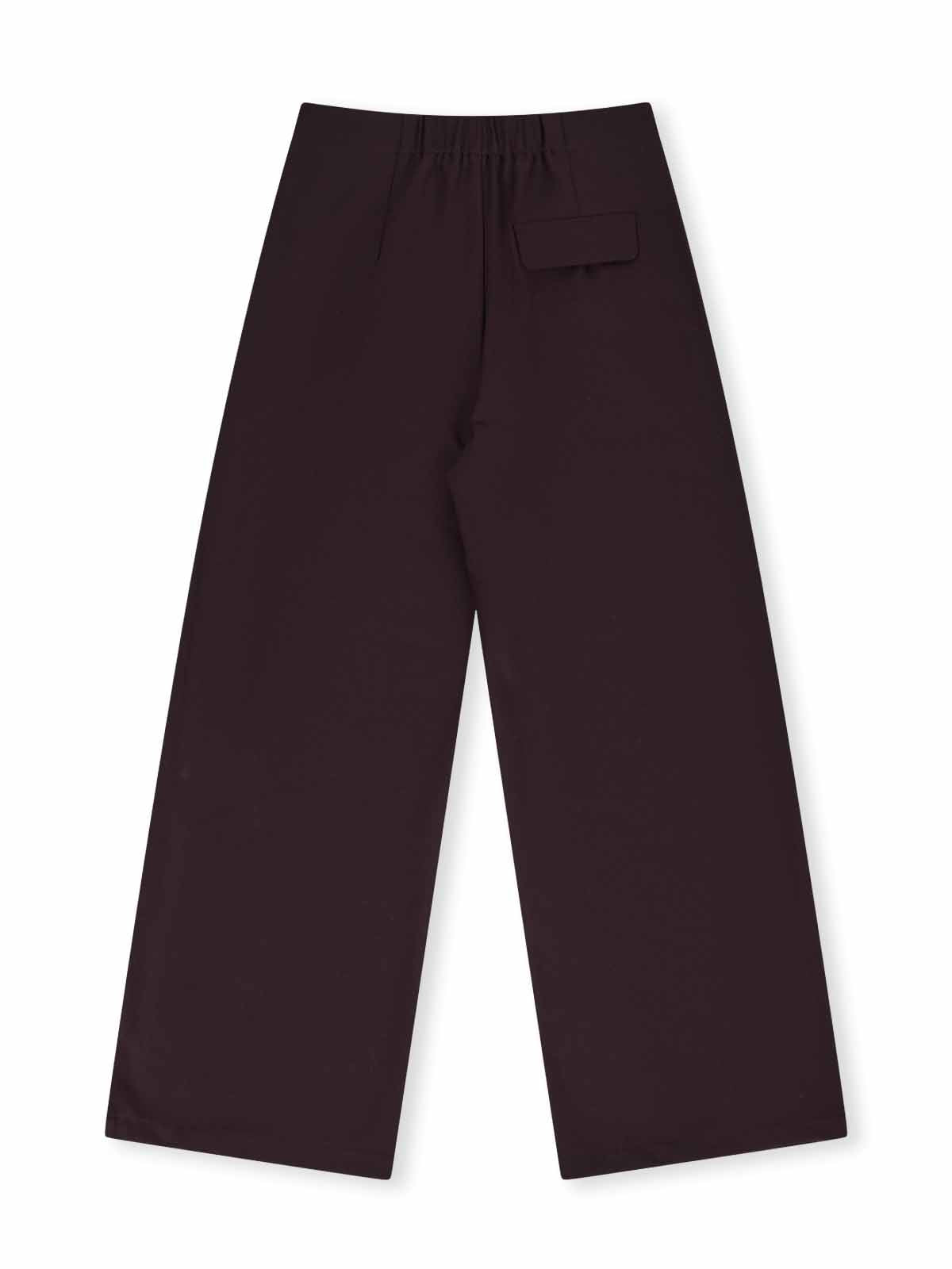 ASOBIO Wool-Blend Pleated Wide-Leg Pant