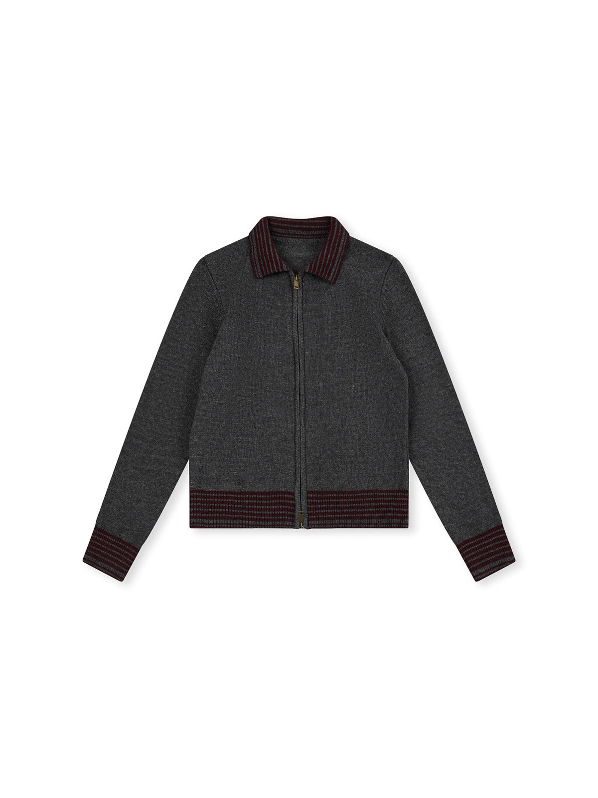 ASOBIO Merino Wool Zip-Up Cardigan