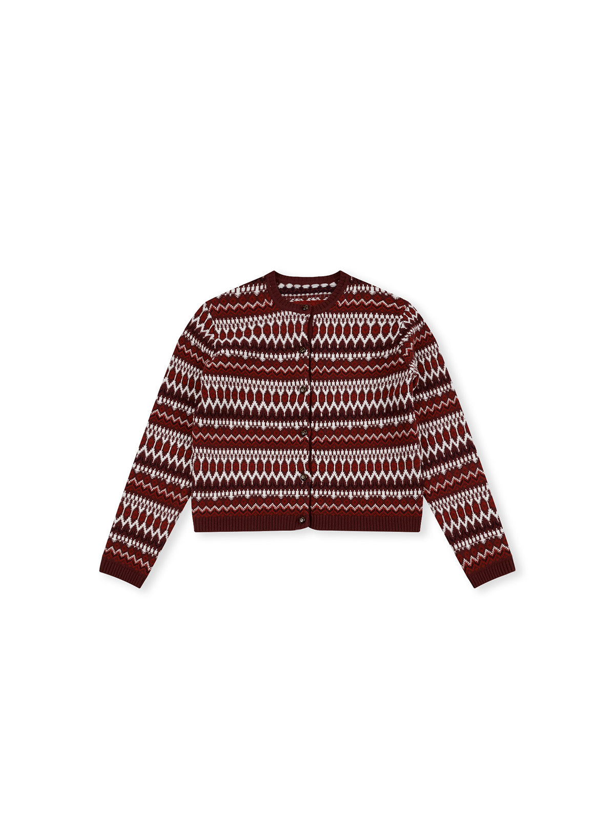 ASOBIO 100% Wool Fair Isle Cardigan