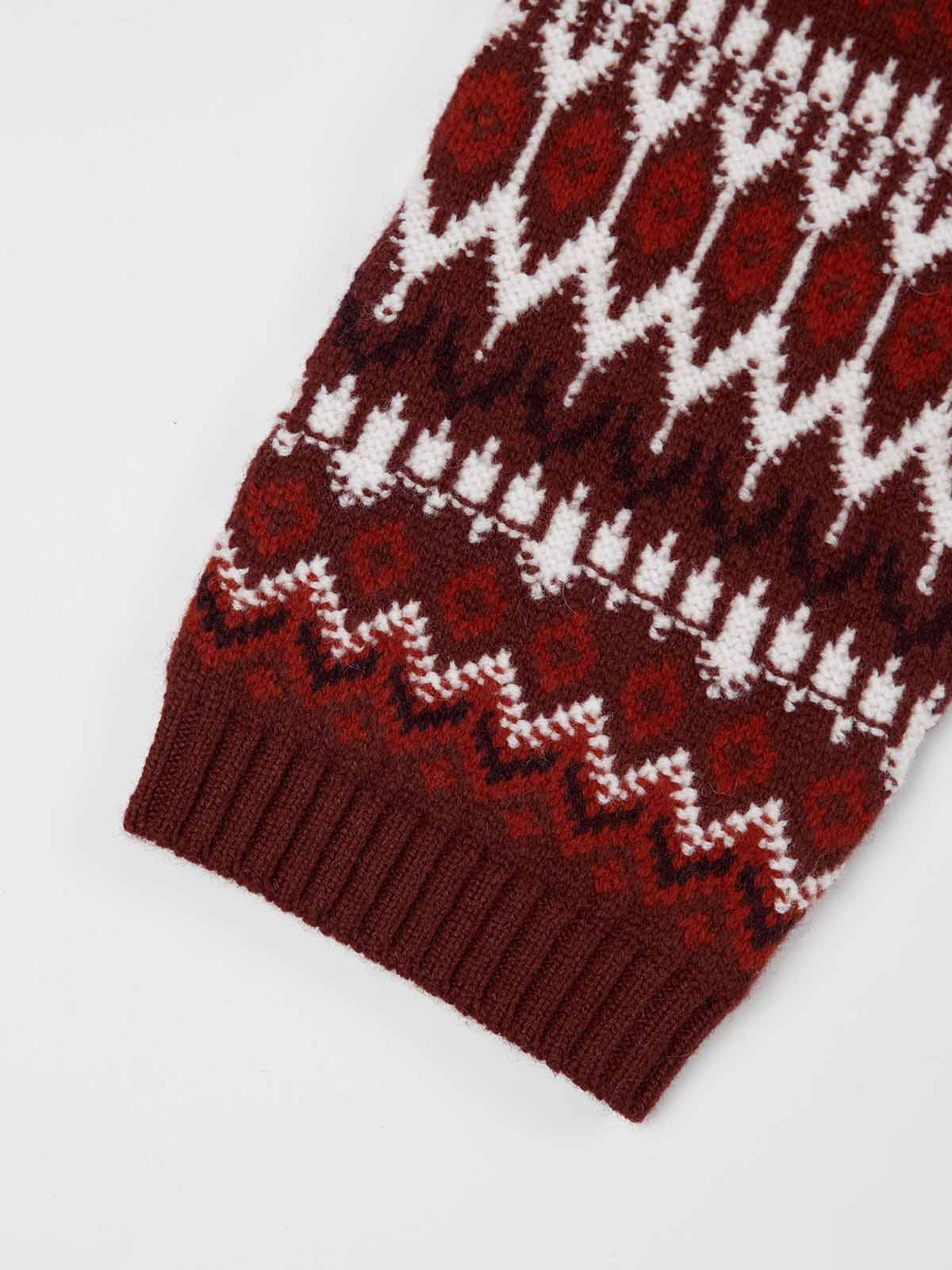 ASOBIO 100% Wool Fair Isle Cardigan