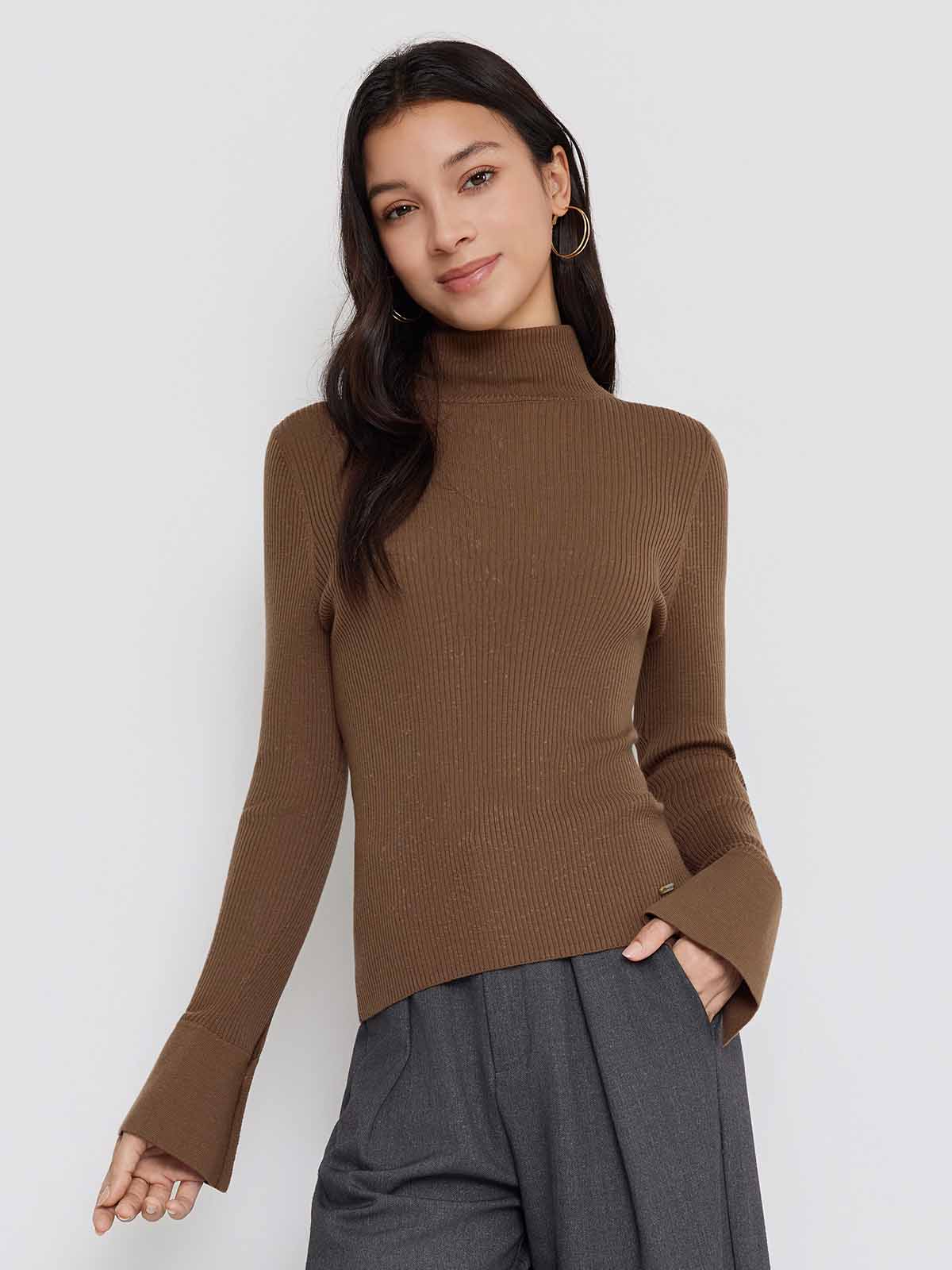 ASOBIO 100% Merino Wool Turtleneck Sweater