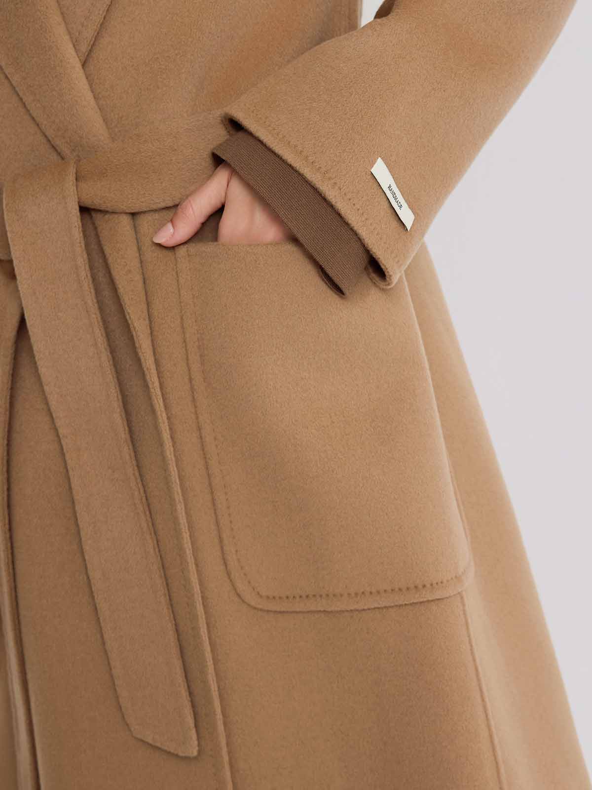 ASOBIO Double-Faced Wool Wrap Coat