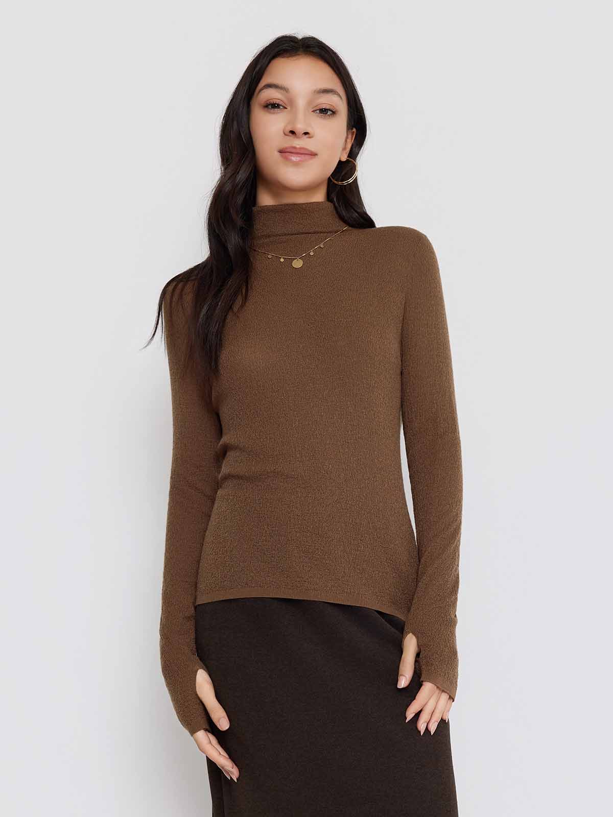 100% Extra-Fine Merino Wool Turtleneck Sweater