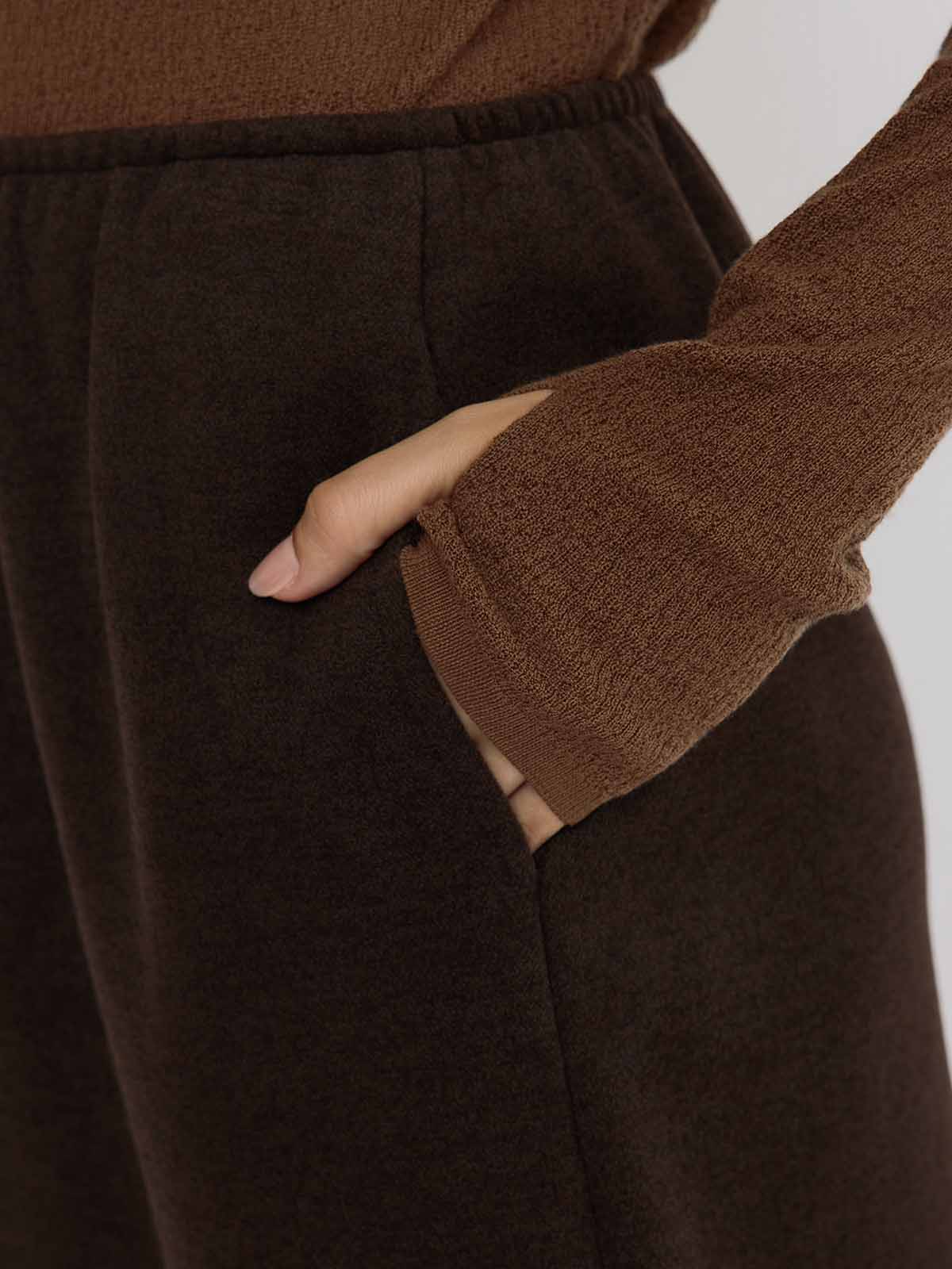 ASOBIO Wool-Blend Knit Midi Skirt