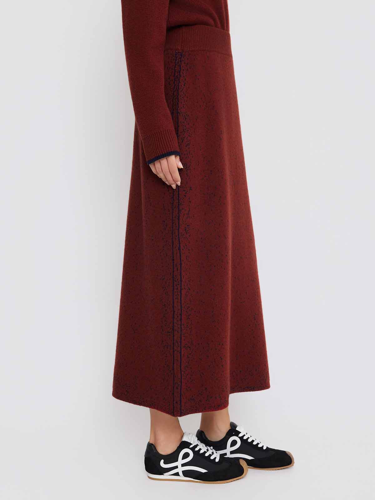 ASOBIO 100% Wool Knit Midi Skirt