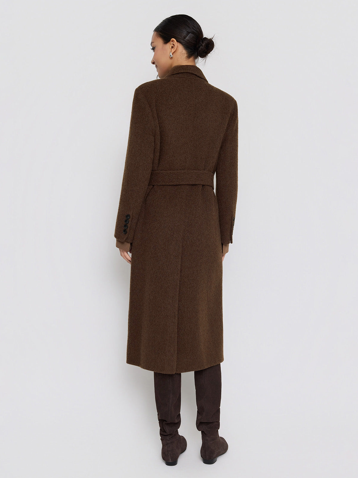 ASOBIO Relaxed Long Wool and Camel Hair Coat