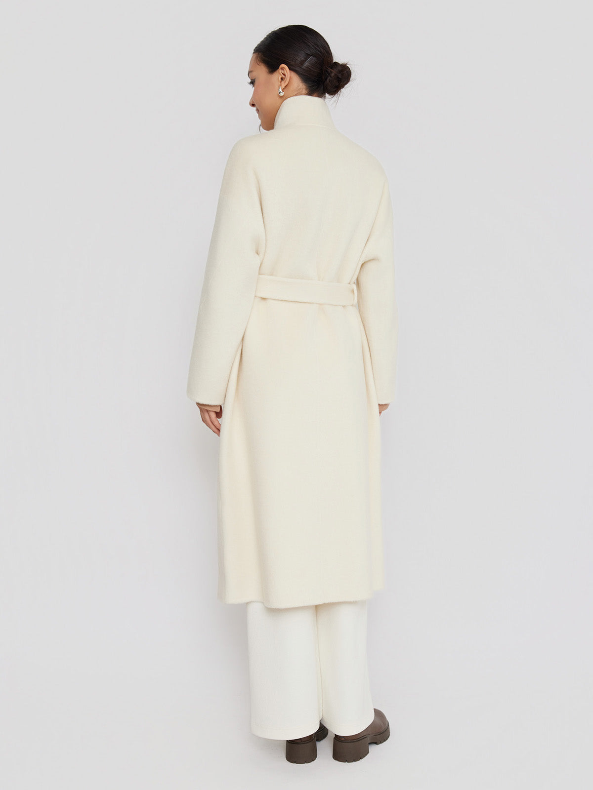 ASOBIO Minimal Long Wool-Alpaca Wrap Coat