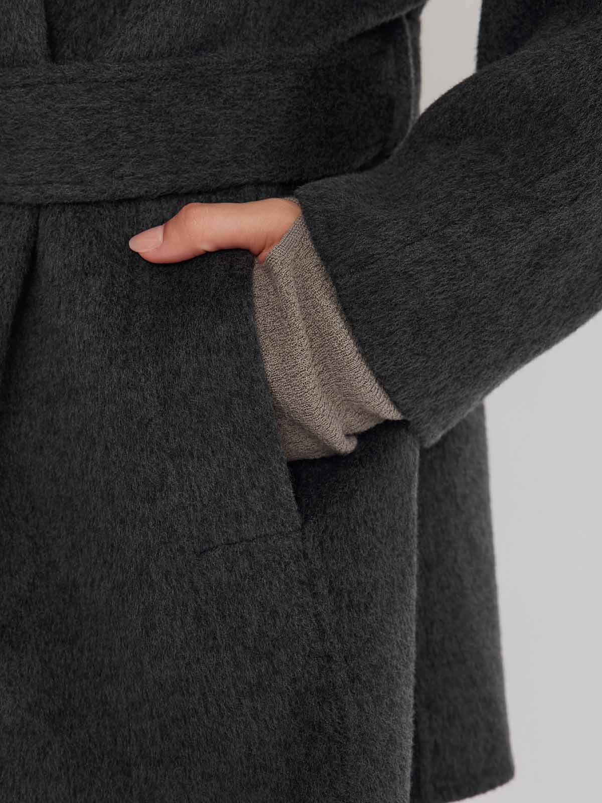 ASOBIO Double-Faced Stand Collar Wrap Coat