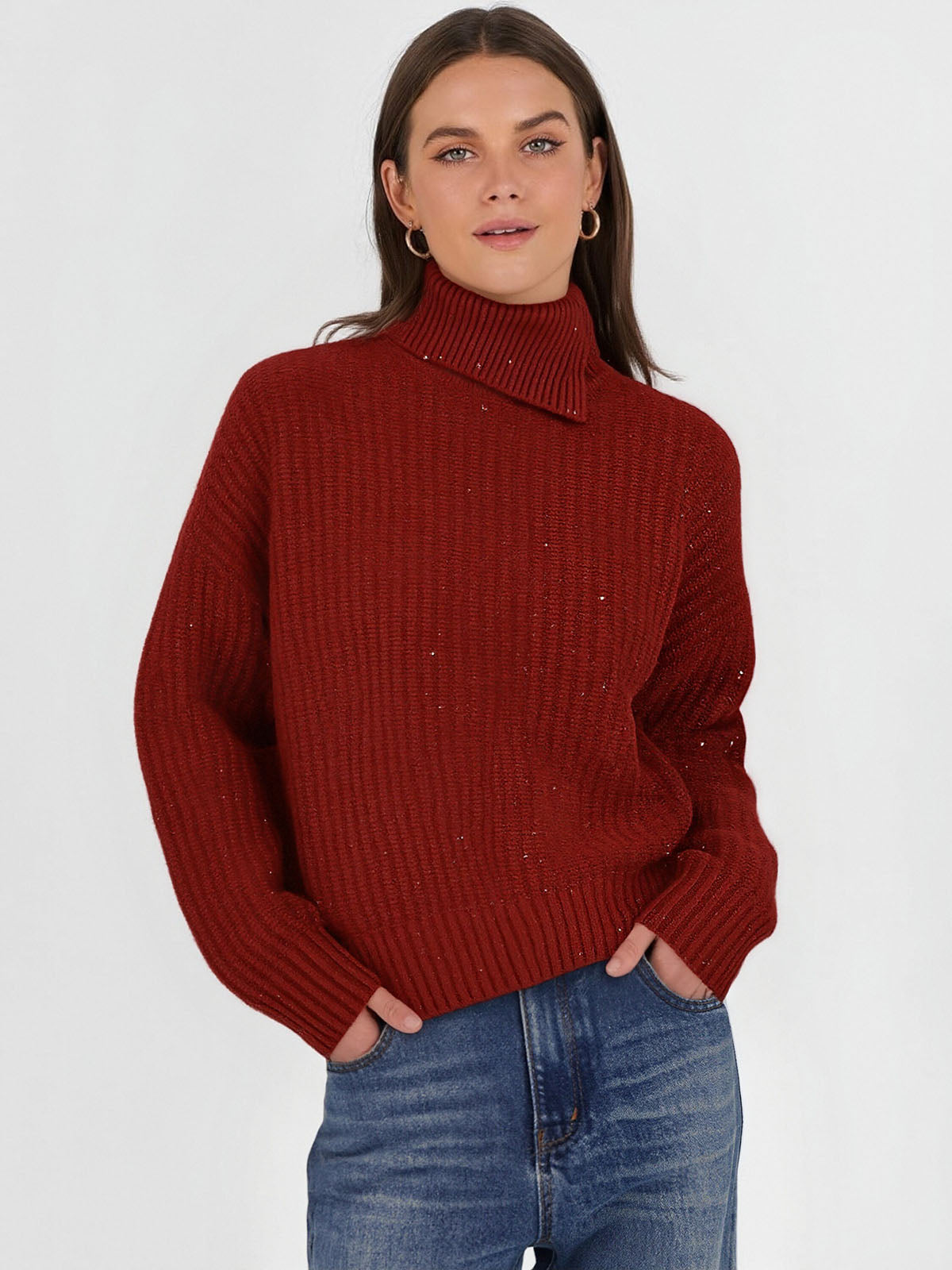 ASOBIO 100% Wool Sequin Sweater