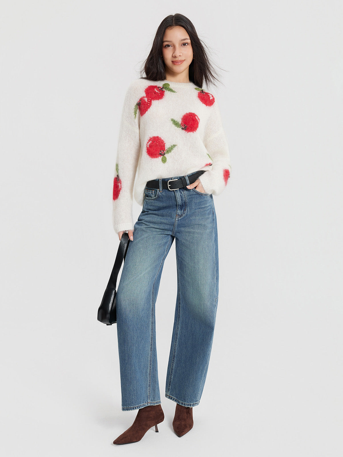 ASOBIO Mohair-Blend Pullover Sweater