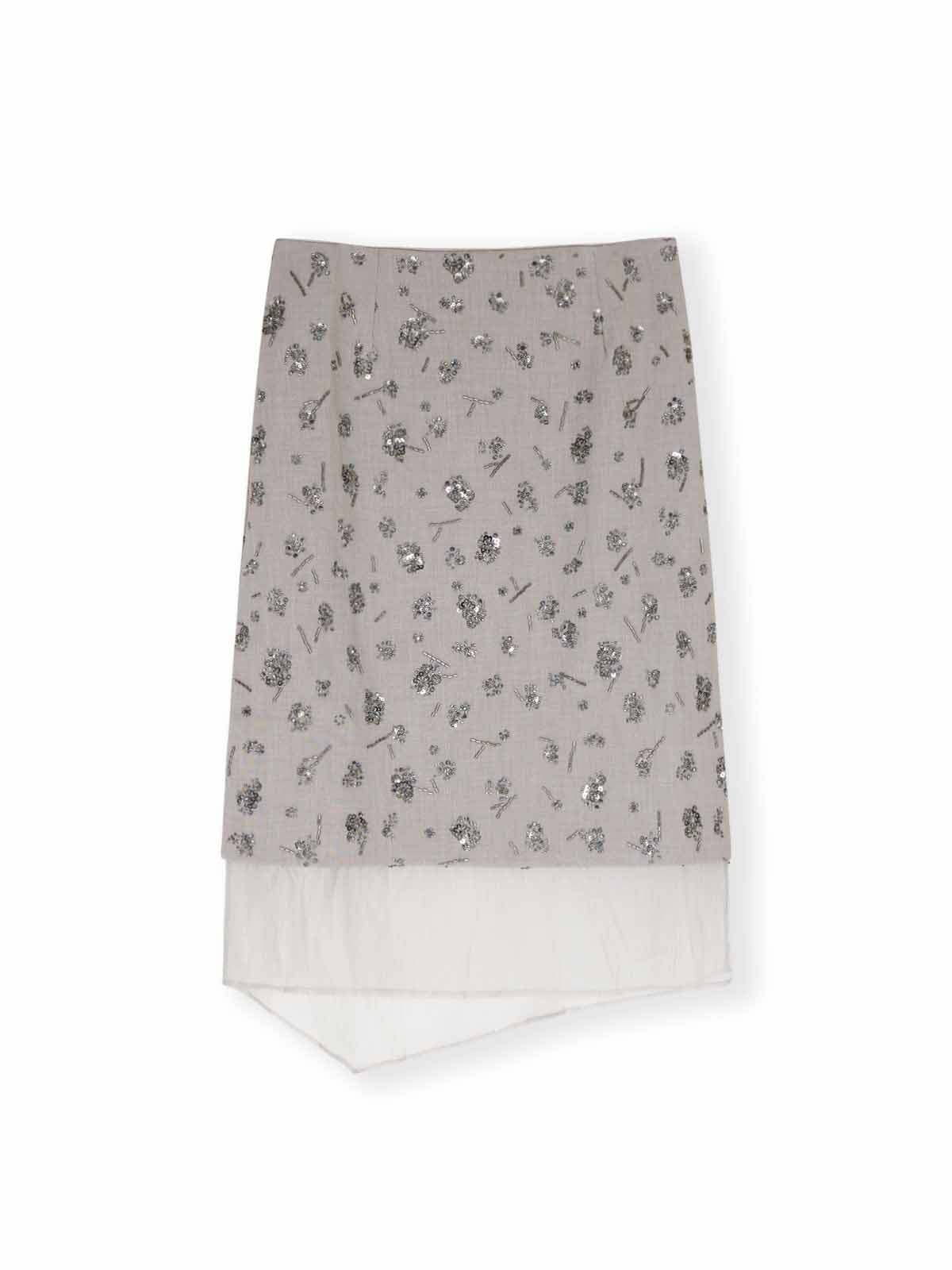 ASOBIO Rhinestone Midi Skirt