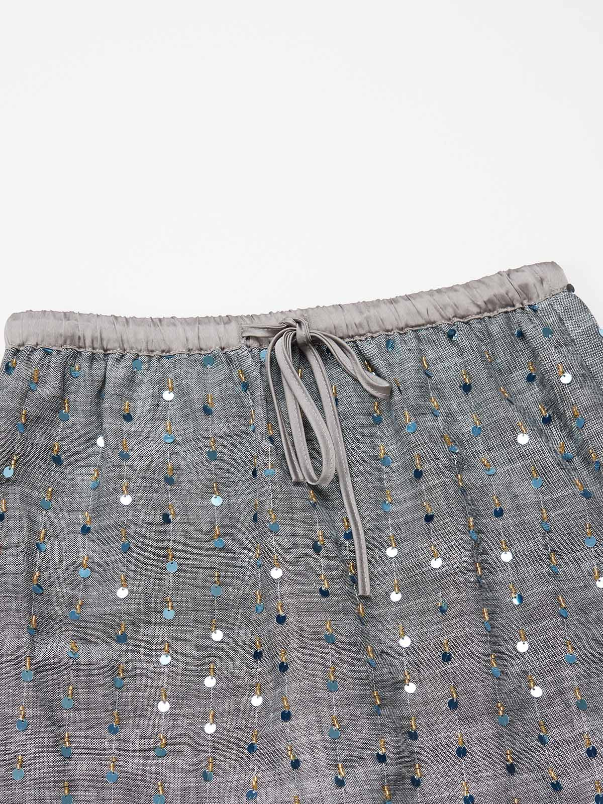 ASOBIO Layered Sequin Skirt