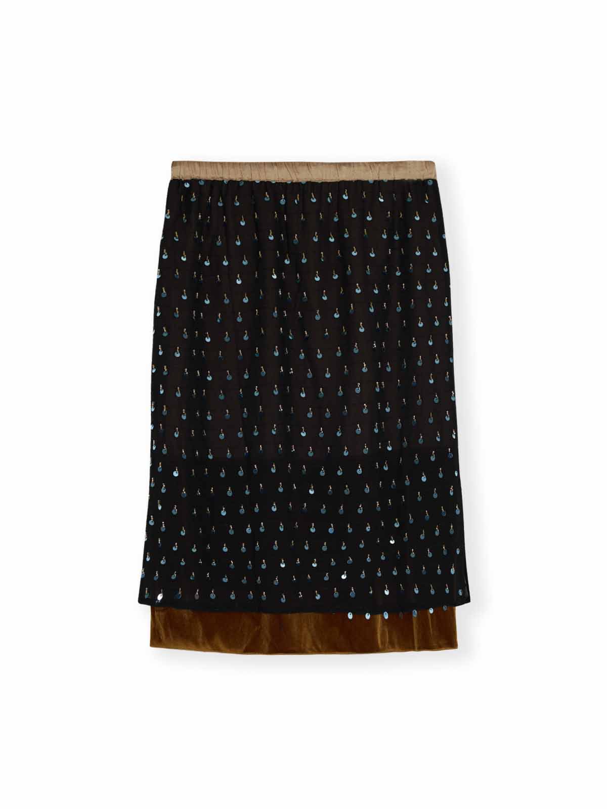 ASOBIO Layered Sequin Skirt
