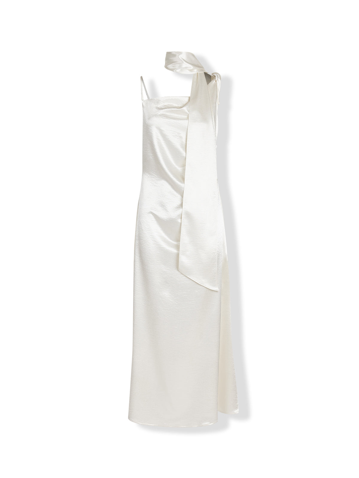 ASOBIO Satin Cowl Midi Dress
