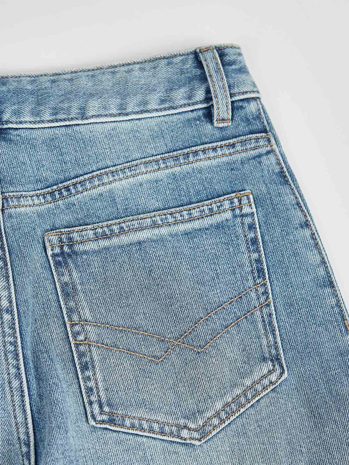 ASOBIO Rhinestone Stripe Straight Jean