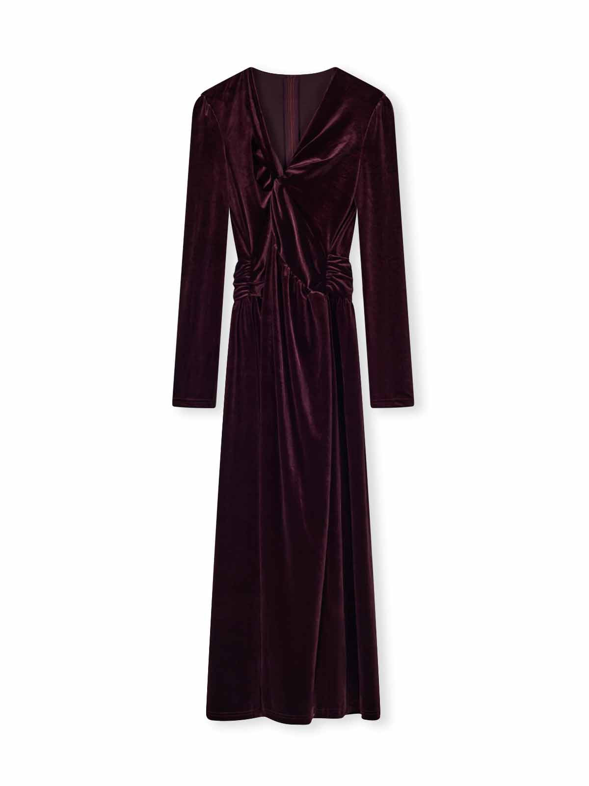 ASOBIO Velvet Twist-Front Maxi Dress