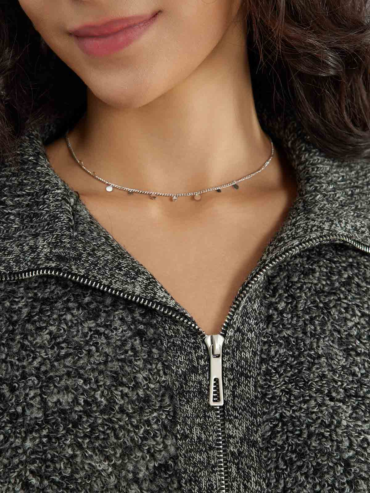 ASOBIO 100% Wool Zip-Up Cardigan