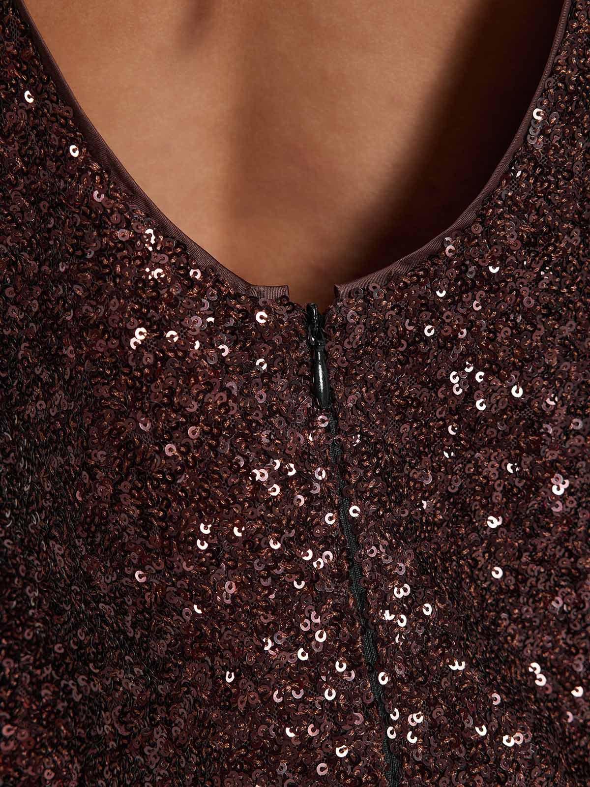 ASOBIO Long Sleeve Sequin Mini Dress