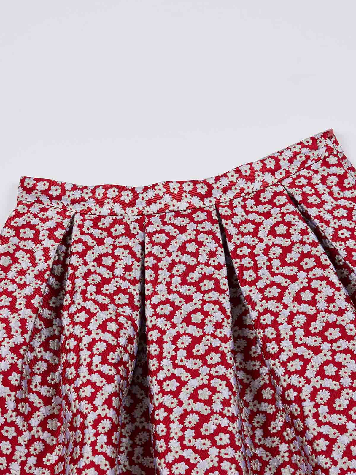 ASOBIO Jacquard Short Pleated Skirt