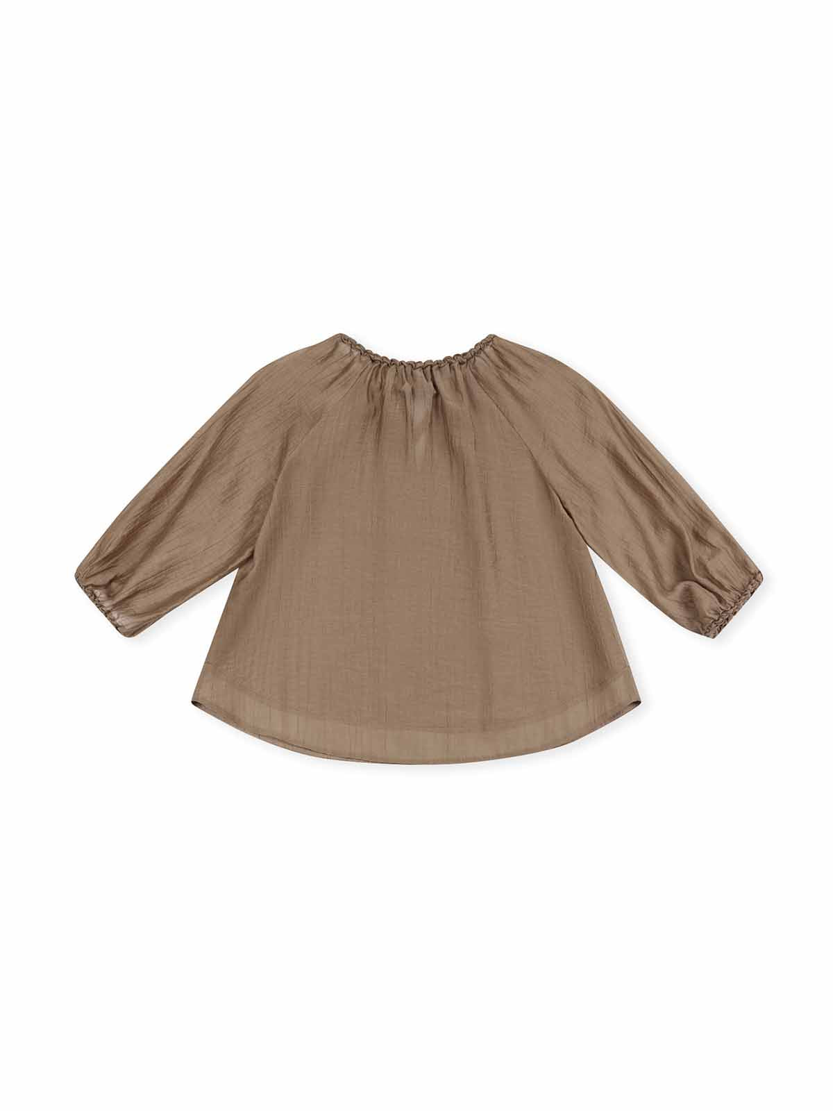 Tencel Textured Pleated Neck Blouse