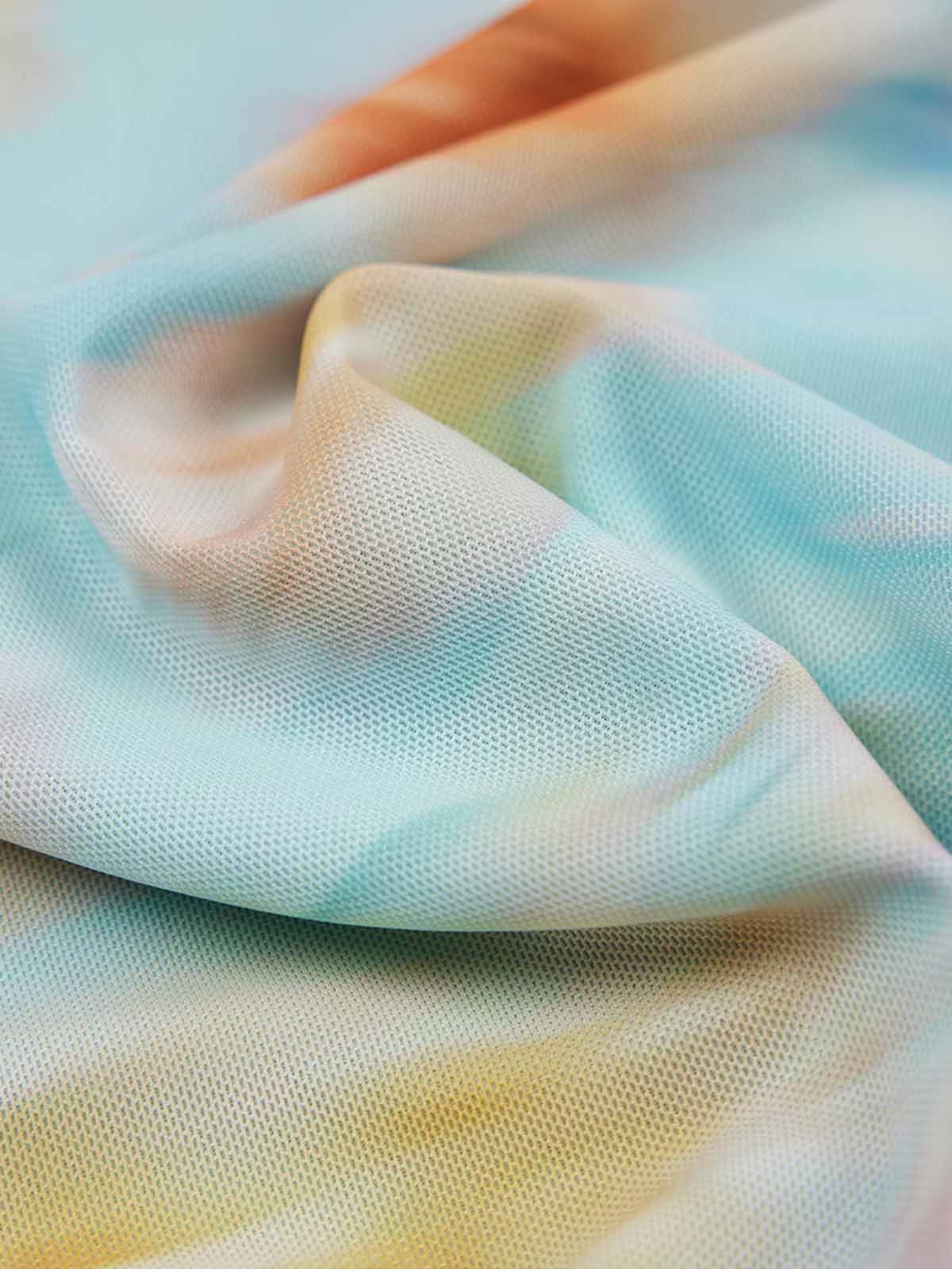 ASOBIO Mesh Ruched Top