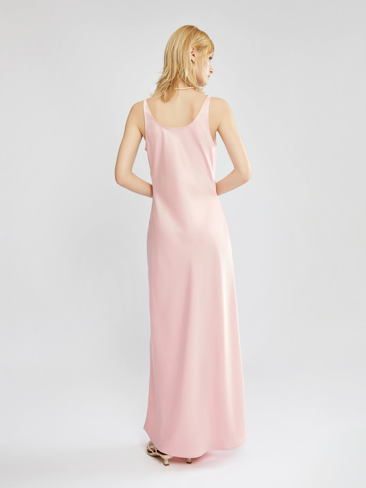 Satin Cowlneck Maxi Dress